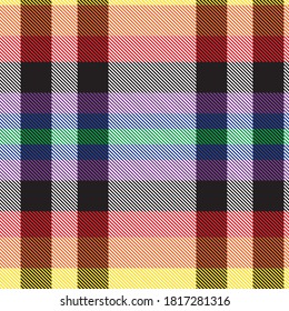 Rainbow Glen Plaid textured seamless pattern suitable for fashion textiles and graphics
