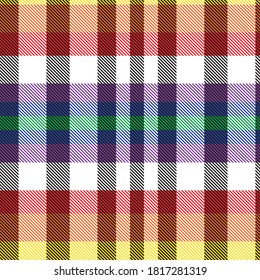 Rainbow Glen Plaid textured seamless pattern suitable for fashion textiles and graphics