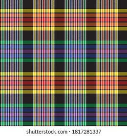Rainbow Glen Plaid textured seamless pattern suitable for fashion textiles and graphics
