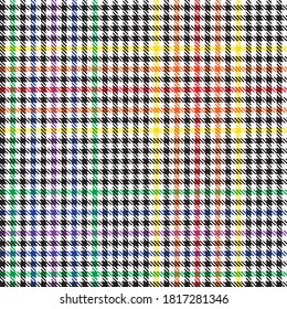 Rainbow Glen Plaid textured seamless pattern suitable for fashion textiles and graphics