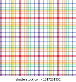 Rainbow Glen Plaid textured seamless pattern suitable for fashion textiles and graphics