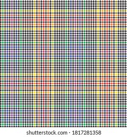 Rainbow Glen Plaid textured seamless pattern suitable for fashion textiles and graphics
