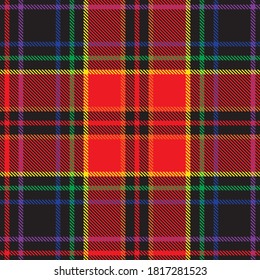 Rainbow Glen Plaid textured seamless pattern suitable for fashion textiles and graphics