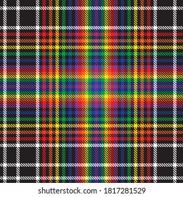 Rainbow Glen Plaid textured seamless pattern suitable for fashion textiles and graphics