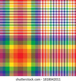 Rainbow Glen Plaid textured seamless pattern suitable for fashion textiles and graphics