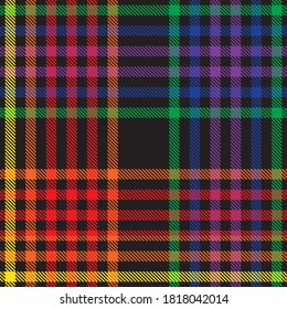 Rainbow Glen Plaid textured seamless pattern suitable for fashion textiles and graphics