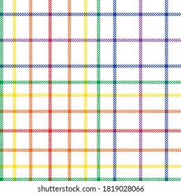 Rainbow Glen Plaid textured seamless pattern suitable for fashion textiles and graphics