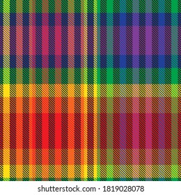 Rainbow Glen Plaid textured seamless pattern suitable for fashion textiles and graphics