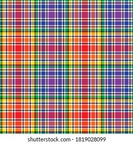 Rainbow Glen Plaid textured seamless pattern suitable for fashion textiles and graphics