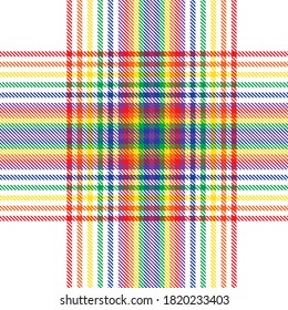Rainbow Glen Plaid textured seamless pattern suitable for fashion textiles and graphics