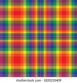 Rainbow Glen Plaid textured seamless pattern suitable for fashion textiles and graphics