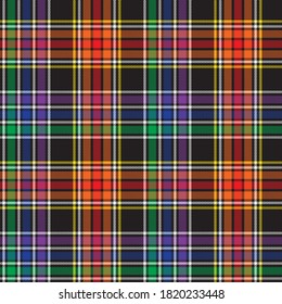 Rainbow Glen Plaid textured seamless pattern suitable for fashion textiles and graphics