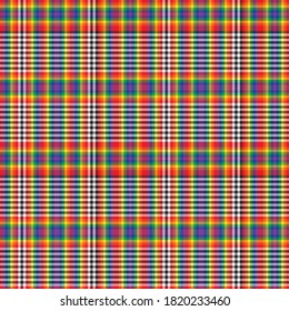 Rainbow Glen Plaid textured seamless pattern suitable for fashion textiles and graphics
