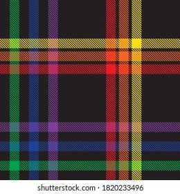 Rainbow Glen Plaid textured seamless pattern suitable for fashion textiles and graphics