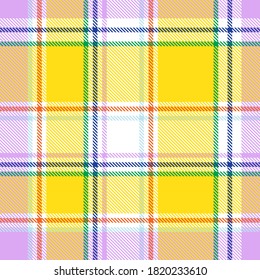 Rainbow Glen Plaid textured seamless pattern suitable for fashion textiles and graphics