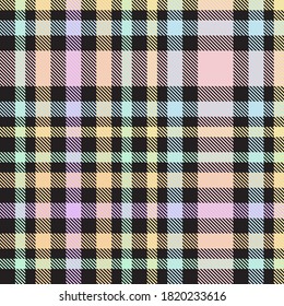 Rainbow Glen Plaid textured seamless pattern suitable for fashion textiles and graphics