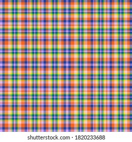 Rainbow Glen Plaid textured seamless pattern suitable for fashion textiles and graphics