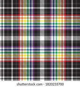 Rainbow Glen Plaid textured seamless pattern suitable for fashion textiles and graphics