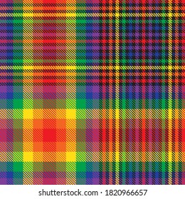 Rainbow Glen Plaid textured seamless pattern suitable for fashion textiles and graphics