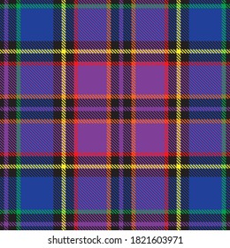 Rainbow Glen Plaid textured seamless pattern suitable for fashion textiles and graphics