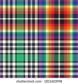 Rainbow Glen Plaid textured seamless pattern suitable for fashion textiles and graphics