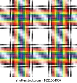 Rainbow Glen Plaid textured seamless pattern suitable for fashion textiles and graphics