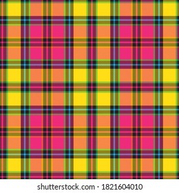 Rainbow Glen Plaid textured seamless pattern suitable for fashion textiles and graphics