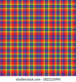 Rainbow Glen Plaid textured seamless pattern suitable for fashion textiles and graphics