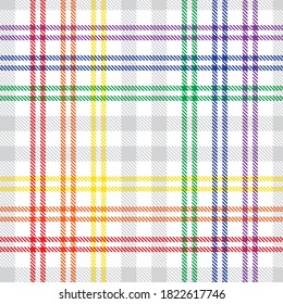 Rainbow Glen Plaid textured seamless pattern suitable for fashion textiles and graphics