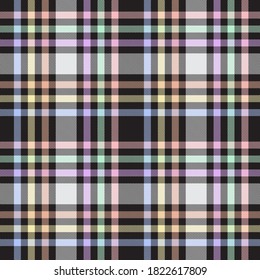 Rainbow Glen Plaid textured seamless pattern suitable for fashion textiles and graphics