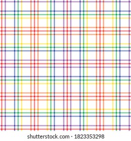 Rainbow Glen Plaid textured seamless pattern suitable for fashion textiles and graphics