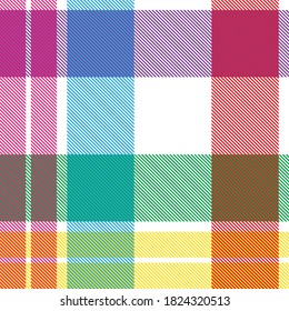 Rainbow Glen Plaid textured seamless pattern suitable for fashion textiles and graphics