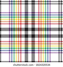 Rainbow Glen Plaid textured seamless pattern suitable for fashion textiles and graphics