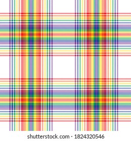 Rainbow Glen Plaid textured seamless pattern suitable for fashion textiles and graphics