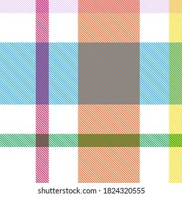 Rainbow Glen Plaid textured seamless pattern suitable for fashion textiles and graphics