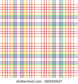 Rainbow Glen Plaid textured seamless pattern suitable for fashion textiles and graphics