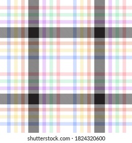 Rainbow Glen Plaid textured seamless pattern suitable for fashion textiles and graphics