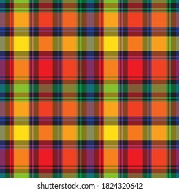 Rainbow Glen Plaid textured seamless pattern suitable for fashion textiles and graphics