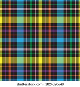 Rainbow Glen Plaid textured seamless pattern suitable for fashion textiles and graphics