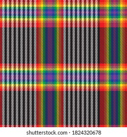 Rainbow Glen Plaid textured seamless pattern suitable for fashion textiles and graphics