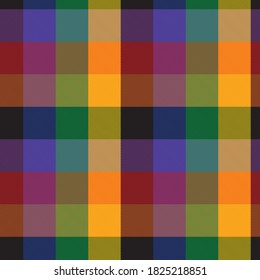 Rainbow Glen Plaid textured seamless pattern suitable for fashion textiles and graphics