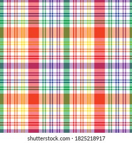 Rainbow Glen Plaid textured seamless pattern suitable for fashion textiles and graphics