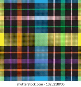 Rainbow Glen Plaid textured seamless pattern suitable for fashion textiles and graphics