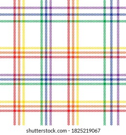 Rainbow Glen Plaid textured seamless pattern suitable for fashion textiles and graphics
