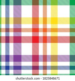 Glen de arcoiris Plaid texturizado patrón sin costura adecuado para textiles y gráficos de moda