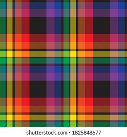 Rainbow Glen Plaid textured seamless pattern suitable for fashion textiles and graphics