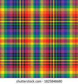 Rainbow Glen Plaid textured seamless pattern suitable for fashion textiles and graphics