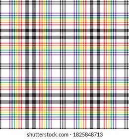 Rainbow Glen Plaid textured seamless pattern suitable for fashion textiles and graphics