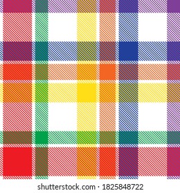 Rainbow Glen Plaid textured seamless pattern suitable for fashion textiles and graphics