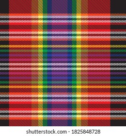 Glen de arcoiris Plaid texturizado patrón sin costura adecuado para textiles y gráficos de moda